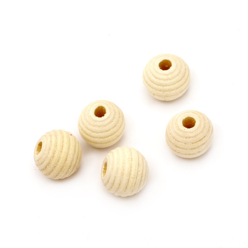Wooden abacus bead, 12x13 mm, hole 3.5 mm, wood color - 20 grams, approximately 26 pieces