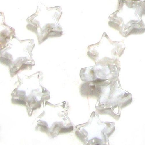 Bead with white star base 9 mm white - 50 grams