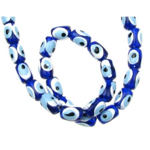 Acrylic Evil Eye Beads, Oval 8x5 mm ± 50 pieces