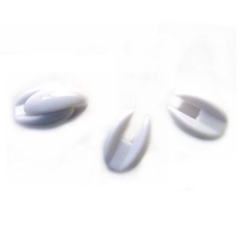 Acrylic Modular Cylinder Beads, Two-piece Beads, 24 mm, White -10 sets