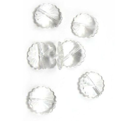 Transparent Plastic Beads crystal flower 24x8 mm transparent - 50 grams
