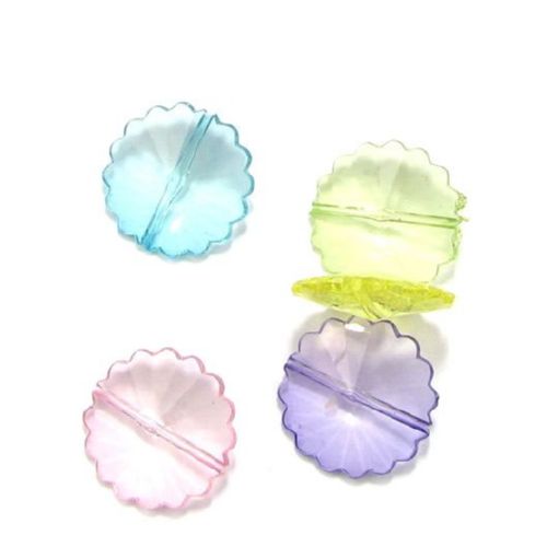 Transparent Plastic Beads crystal flower 24x8 mm MIX - 50 grams