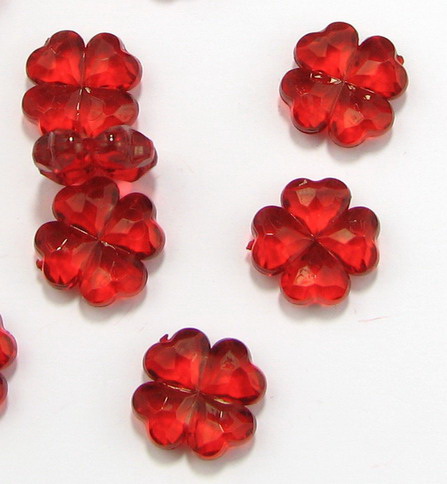 Crystal clover bead 18x5 mm hole 1.5 mm color red -50 grams ~ 45 pieces