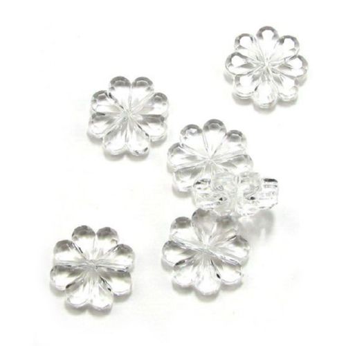 Acrylic Crystal Flower Beads for Jewelry Making, 20x5 mm, Hole: 2 mm, Transparent - 50 grams -30 pieces