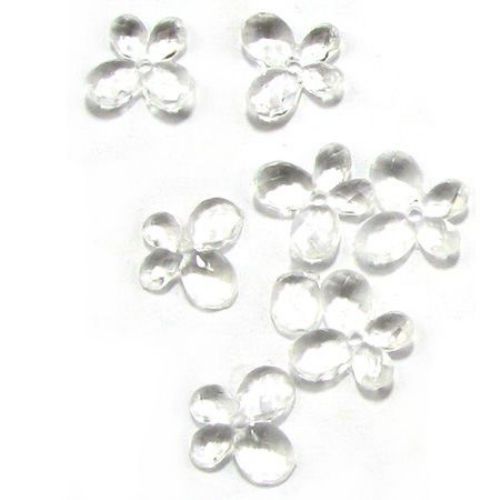 Margele  fluture de cristal 14x12 mm transparent - 50 grame