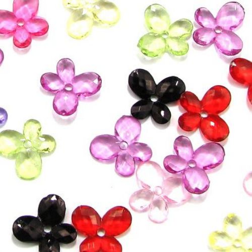 Transparent Acrylic Beads, Butterfly, Mixed, 14x12mm, 50gr