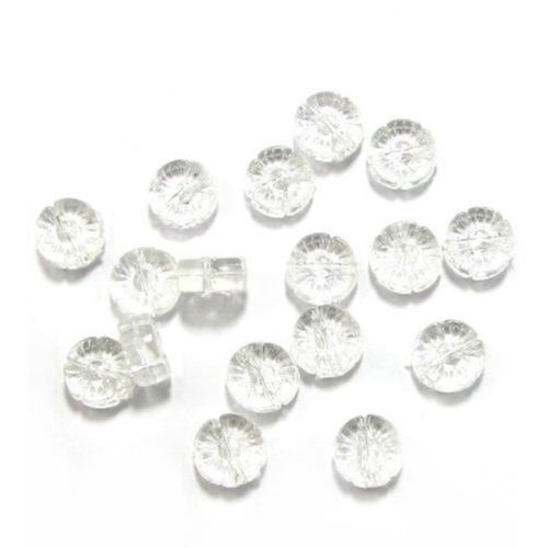 Clear Acrylic Flower Beads, Crystal Imitation for DYI Jewelry Accessories, 13x6 mm, Transparent -50 grams