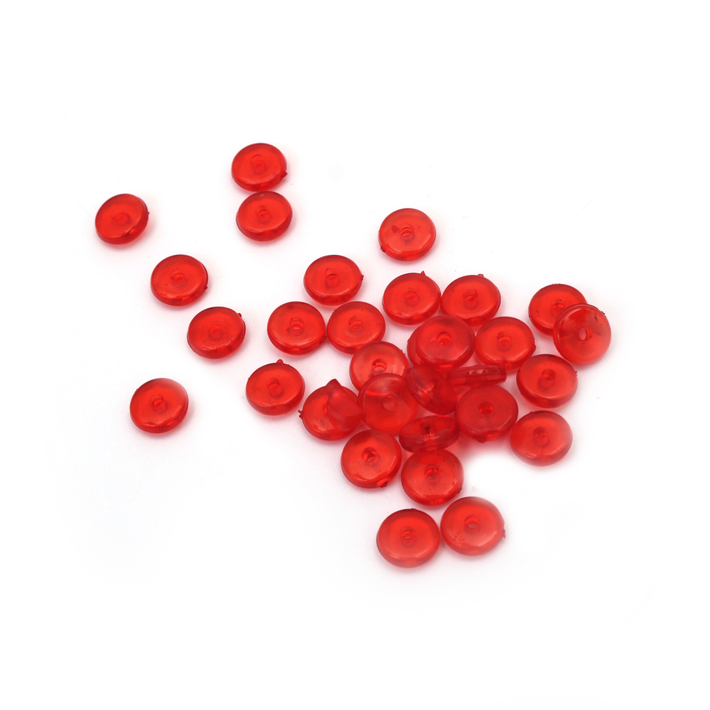 Crystal bead, Clover 8x3.5 mm hole 1 mm red - 20 grams ~ 160 pieces