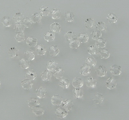 Bila de cristal margele 4 mm gaură 1 mm fațetată transparentă - 50 grame ~ 2250 bucăți