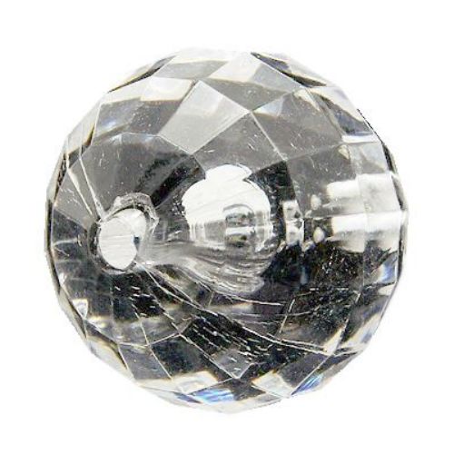 Bila de cristal margele 18 mm gaură 3 mm fațetată transparent -50 g ~ 15 bucăți