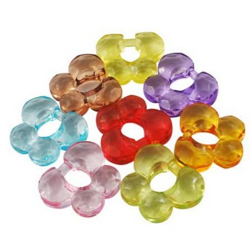 Crystal butterfly bead 23x27x8.5 mm MIX -50 grams ~ 16 pieces