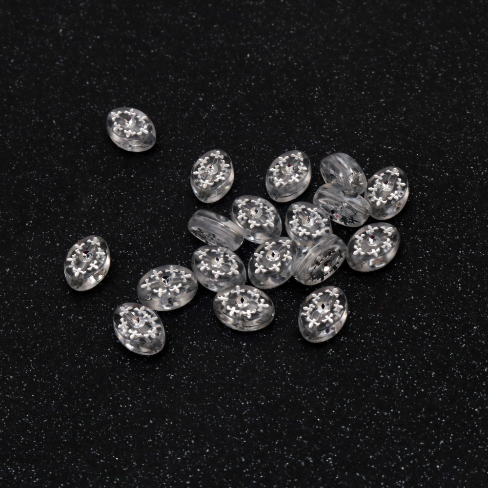 Bead crystal heart 24x18x3 mm hole 1 mm transparent -50 grams ~ 43 pieces