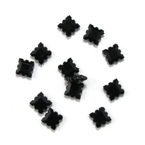 Χάντρα απομίμηση κρύσταλλο τετράγωνο πλακέ 14x15x5mm τρύπα 1,5mm μαύρο -50 γραμμάρια ~ 108 τεμάχια