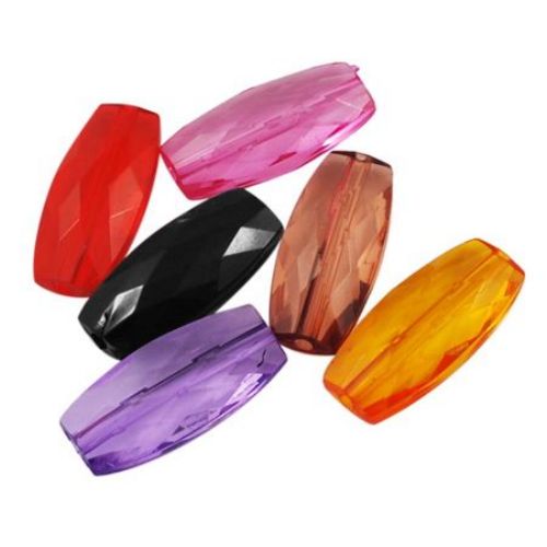 Figurină din cristal  mărgele 8x13x6 mm roșu -50 grame