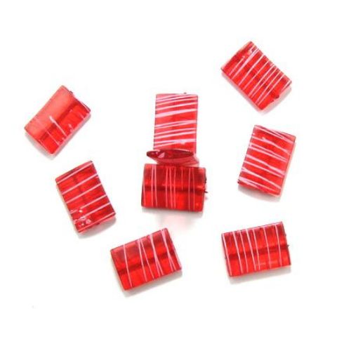 Crystal rectangle bead  20x28.5x5 mm hole 2 mm painted MIX - 50 grams ~ 21 pieces