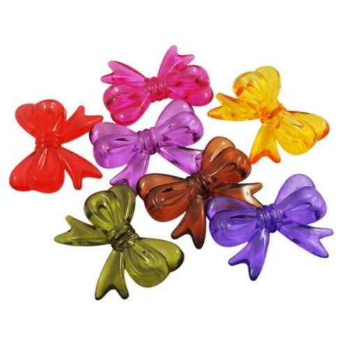 Acrylic Transparent Beads for  DYI Children Accessories / Ribbon, 23x29x6 mm, Hole: 1.5 mm, MIX -50 grams ~ 26 pieces