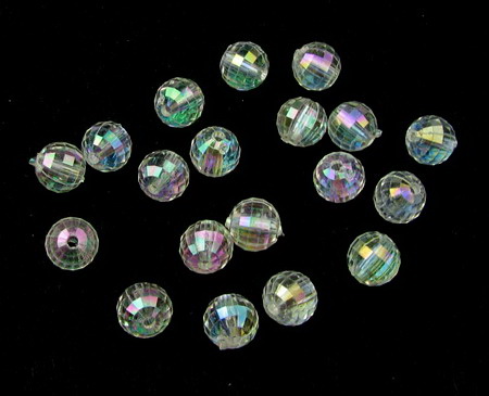Transparent Faceted Ball Beads, Crystal Imitation for Craft Jewelry Making, 8 mm, Hole: 1.5 mm, RAINBOW -20 grams ~ 68 pieces