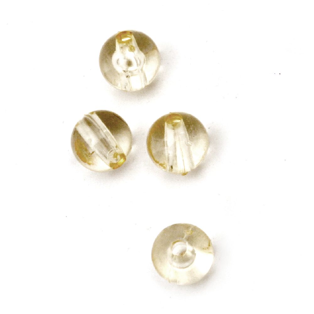 Clear Transparent Acrylic Ball Beads, 6 mm, Hole: 1.5 mm, Transparent Gold -50 grams ~ 390 pieces
