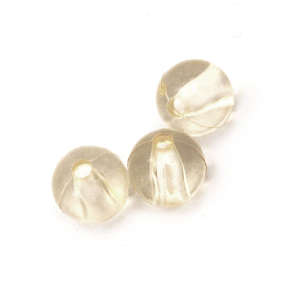 Transparent Acrylic Ball Beads for DYI Jewelry Accessories, 8 mm, Hole: 1.5 mm, Gold -50 grams ~ 170 pieces