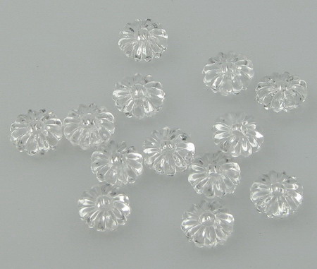 Margele  flori de cristal 9x3 mm gaură 2 mm transparentă - 50 grame ~ 350 bucăți