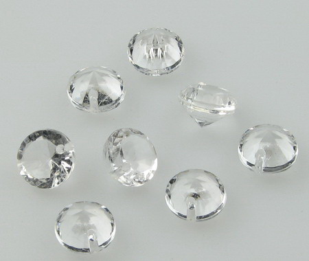 Κρεμαστό απομίμηση κρύσταλλο στρόγγυλο 10x7 mm τρύπα 15 mm διαφανές - 50 γραμμάρια