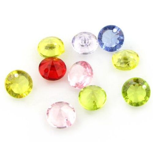 Pandantiv cristal 10x7 mm gaură 15 mm MIX - 50 grame