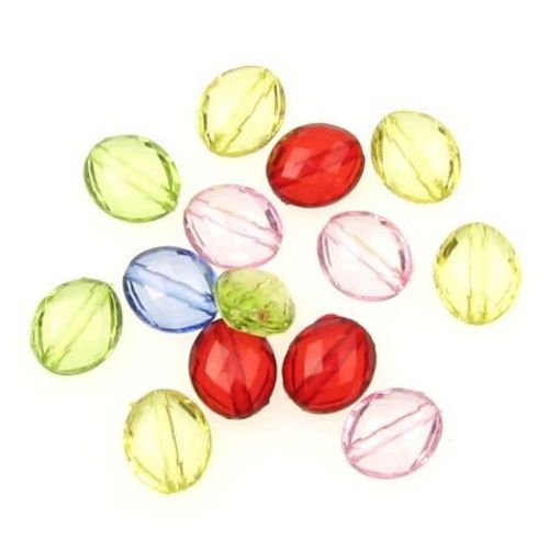 Oval Crystal Imitation Bead for Craft and DYI Art,10x8.5x5 mm, Hole: 1 mm, MIX - 50 grams
