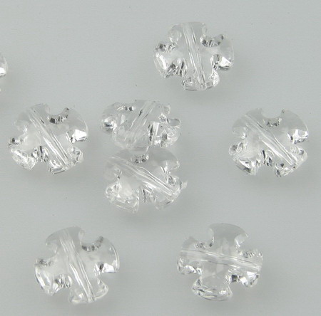 Crystal Acrylic Cross Bead, 12x5 mm, Hole: 1 mm, Transparent - 50 grams