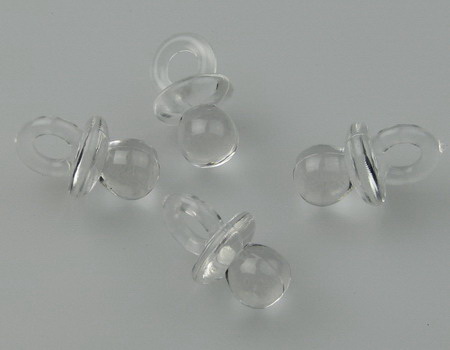 Transparent Acrylic Pacifier Pendant for Children Accessories, 21x12 mm, Hole: 5 mm - 50 grams