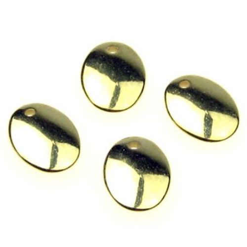 Oval CCB Pendant, 13x8x4 mm, Gold -20 pieces -9 grams