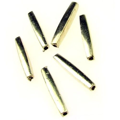 CCB Tube Bead for DYI Jewelry Accessories, 3x21 mm, Hole: 1.8 mm, Gold -60 pieces -10 grams
