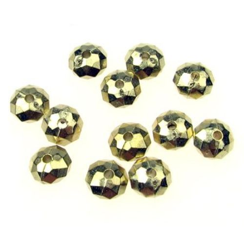 CCB Faceted Abacus Bead for Jewelry Accessories, 6x4 mm, Hole: 2 mm, Gold -20 grams ~ 220 pieces