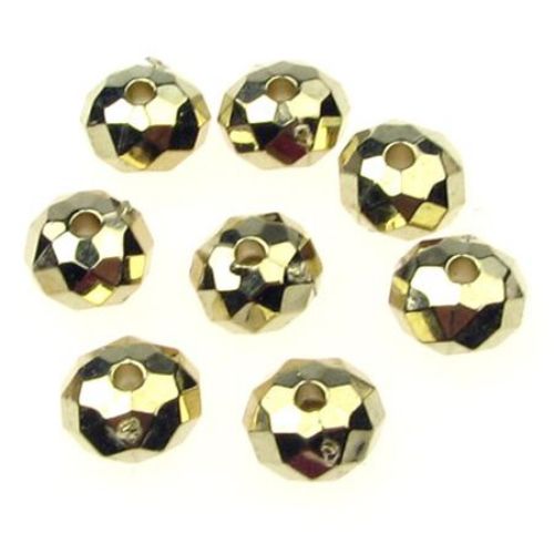 CCB Faceted Abacus Bead, 8x5 mm, Hole: 2 mm, Gold -20 grams ~ 124 pieces