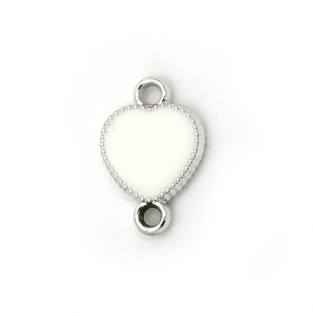 Σύνδεσμος πλαστικός καρδιά CCB 22x15x4 mm τρύπα 3 mm χρώμα λευκό -5 τεμάχια