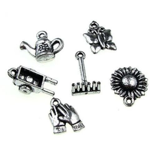 Pendant metal assorted 20 ~ 7x20 ~ 17 mm hole 2 mm -50 grams