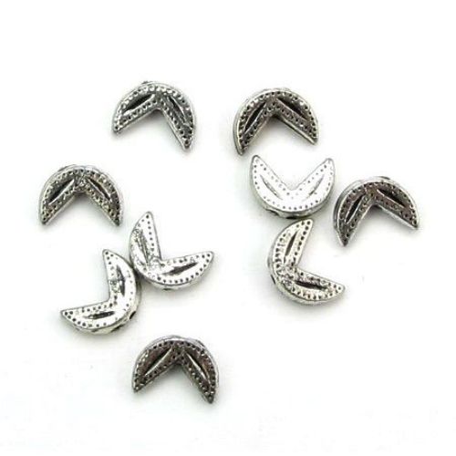 Metallized Plastic Bead imitating Old Silver, 8x12x3 mm, Hole: 1.5 mm -50 grams
