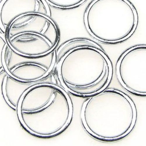 Metallized Plastic Ring, 2x21 mm, Silver -20 grams