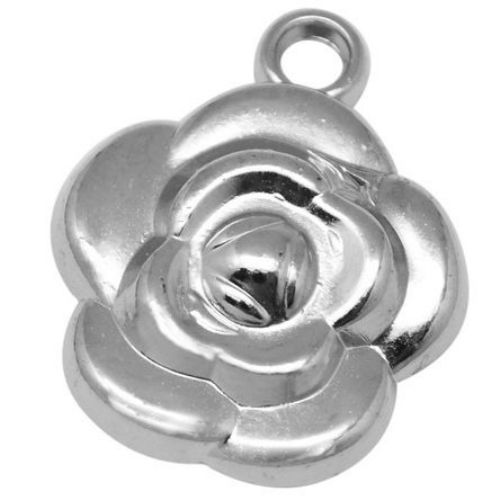 CCB Rose Pendant, 26x21x8 mm hole 2 mm -10 pieces