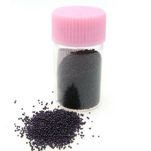 Топчета стъклени 0.6 -0.8 мм декоративни плътни цвят лилав тъмен -10 грама