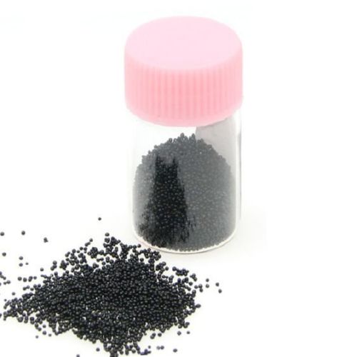 Γυάλινες διακοσμητικές χάντρες 0,6 -0,8 mm διαφανές χρώμα μαύρο-10 γραμμάρια