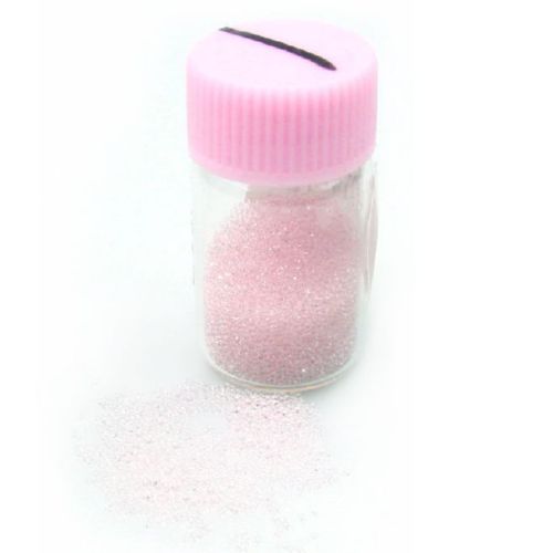 Γυάλινες διακοσμητικές χάντρες 0,6 -0,8 mm διαφανές ροζ -10 γραμμάρια