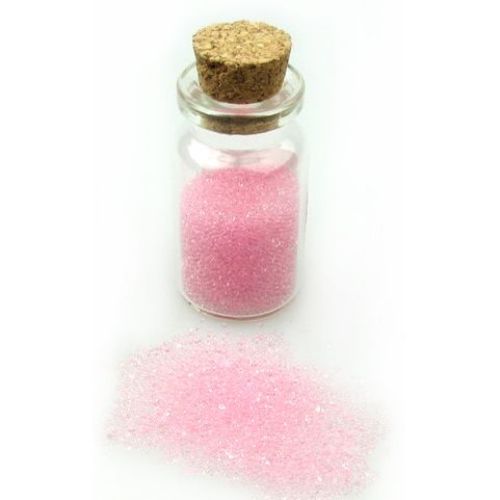 Tiny glass balls in a glass jar - transparent elements for decoration 0.6-0.8 mm color - 10 grams