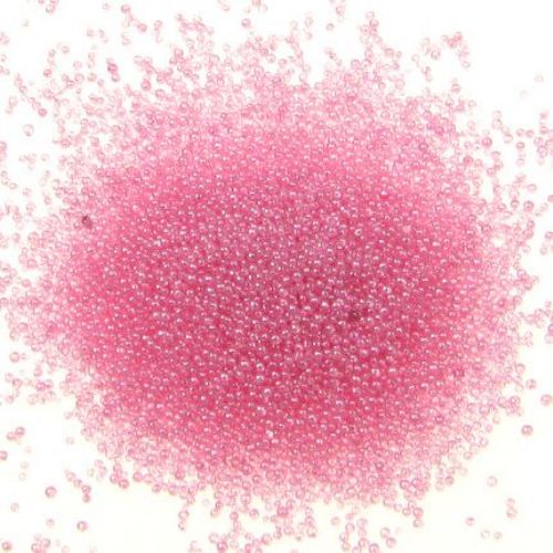 Tiny Glass Balls for Decoration, 0.6 -0.8 mm, Transparent Pale Pink -10 grams