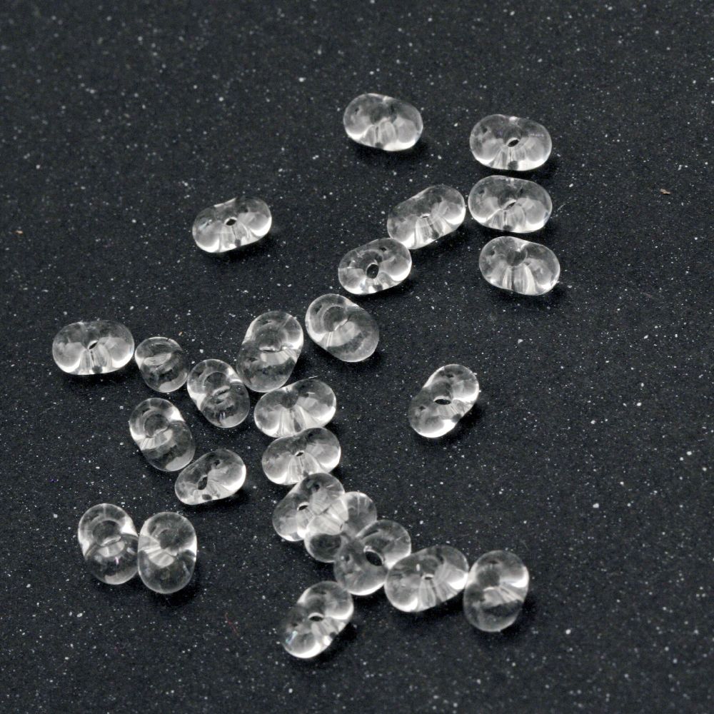 Γυάλινες χάντρες seed Miyuki 6x4x3 mm διαφανή -10 γραμμάρια ~ 97 τεμάχια