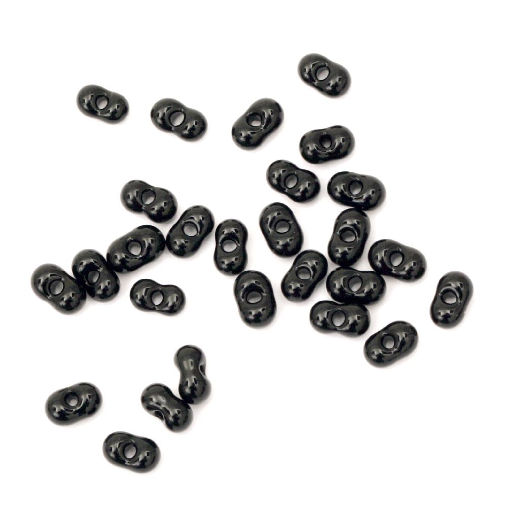MIYUKI Oval Glass Beads, 6x4x3 mm, Solid Black -10 grams ~ 83 pieces