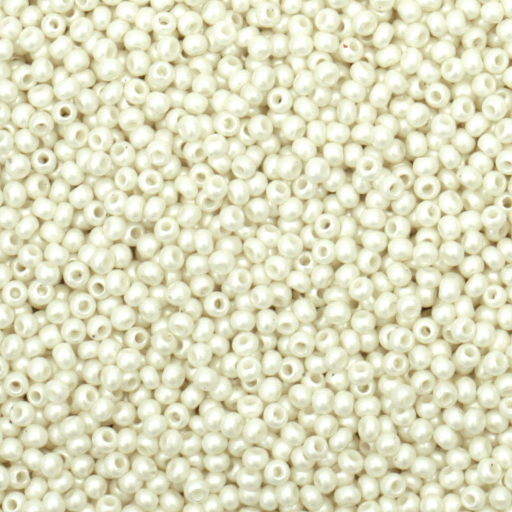 Czech Type Glass Seed Beads / 2 mm / Solid Antique White Color - Frosted - 15 grams ~ 2050 pieces
