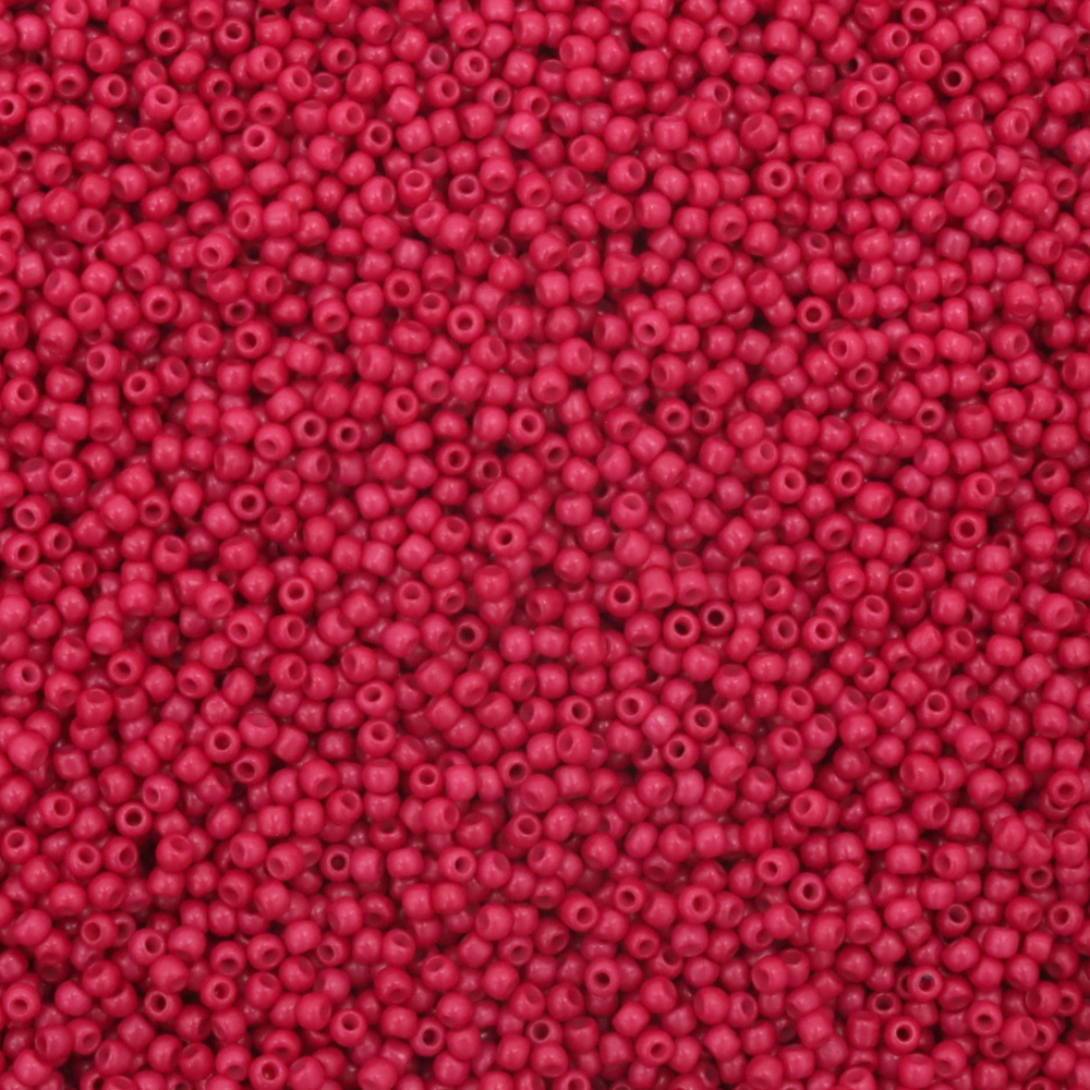 Τσέχικου τύπου γυάλινες χάντρες πάχους 2 mm σκούρο ροζ -15 γραμμάρια ± 2050 τεμάχια