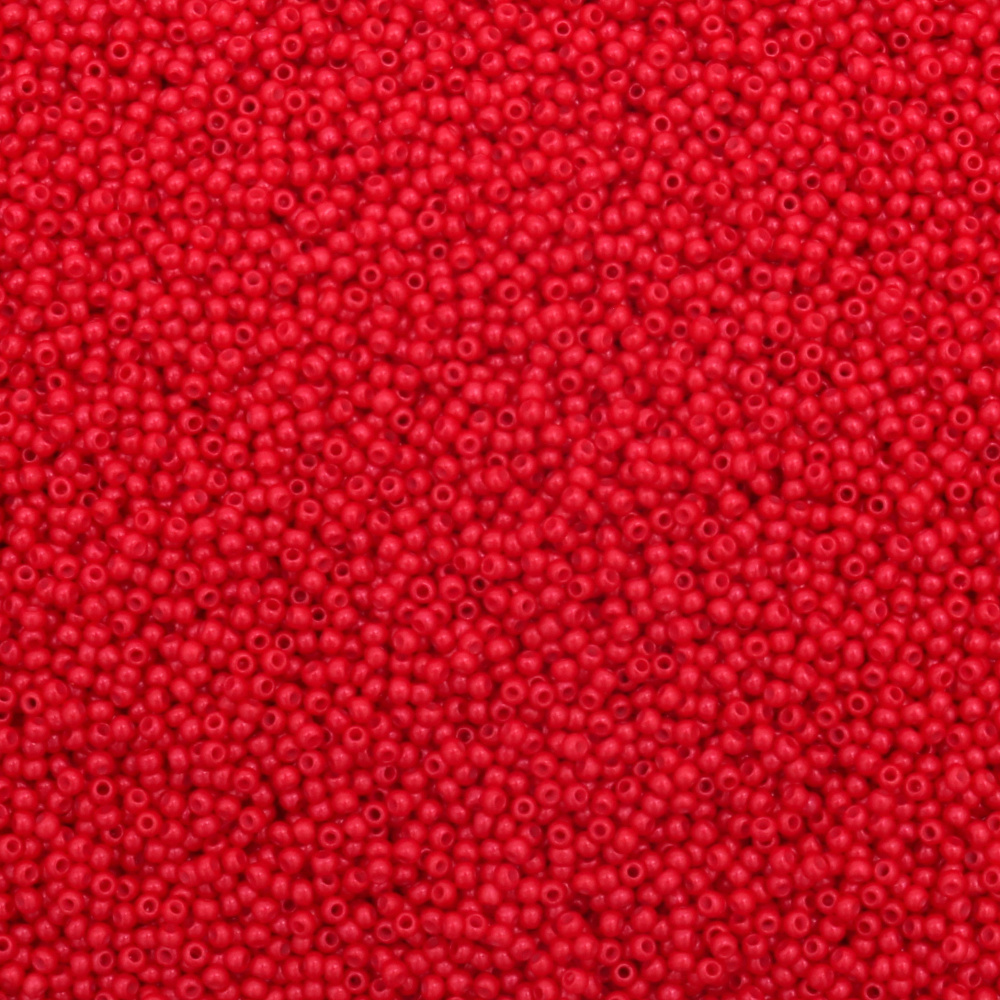 Czech Type Glass Seed Beads / 2 mm / Solid Raspberry Red Color - 15 grams ~ 2050 pieces