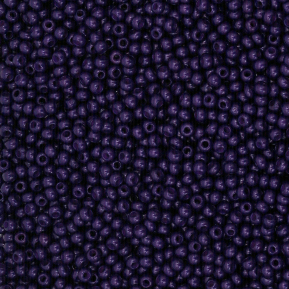 Γυάλινες χάντρες 2 mm τύπου τσέχικη, σκούρο μωβ -15 γραμμάρια ~ 2050 τεμάχια