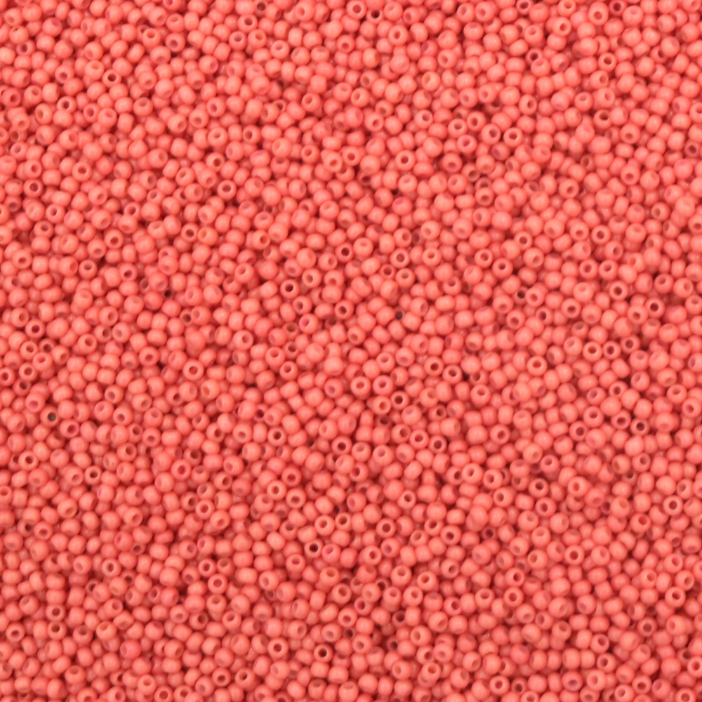 Czech Type Glass Seed Beads / 2 mm / Solid Salmon Color - 15 grams ~ 2050 pieces